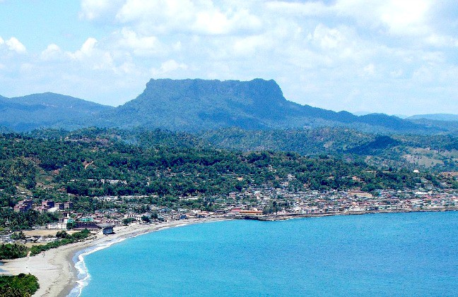 View of El Yunque mountain and Baracoa bay, Cuba