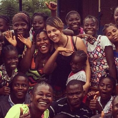 Peace Corps Volunteer Charlene Espinoza with friends in Liberia